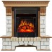 Каминокомплект Pierre Luxe - Дуб / Белый с очагом Majestic FX Black