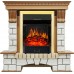 Каминокомплект Pierre Luxe - Дуб / Белый с очагом Majestic FX Brass