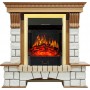 Каминокомплект Pierre Luxe - Дуб / Белый с очагом Majestic FX Brass Каминокомплект Pierre Luxe - Дуб / Белый с очагом Majestic FX Brass