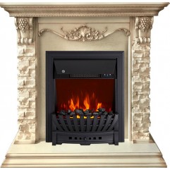 Каминокомплект Adriana - Cлоновая кость с очагом Aspen Black Каминокомплект Adriana - Cлоновая кость с очагом Aspen Black