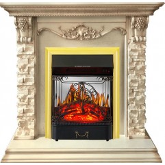 Каминокомплект Adriana - Cлоновая кость с очагом Majestic FX M Brass Каминокомплект Adriana - Cлоновая кость с очагом Majestic FX M Brass