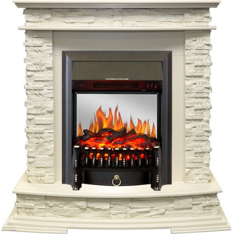 Каминокомплект Luzern - Слоновая кость с очагом Fobos FX M Black