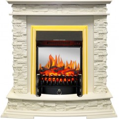 Каминокомплект Luzern - Слоновая кость с очагом Fobos FX M Brass Каминокомплект Luzern - Слоновая кость с очагом Fobos FX M Brass