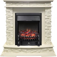 Каминокомплект Luzern - Слоновая кость с очагом Fobos FX Black Каминокомплект Luzern - Слоновая кость с очагом Fobos FX Black