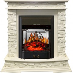 Каминокомплект Luzern - Слоновая кость с очагом Majestic FX M Black Каминокомплект Luzern - Слоновая кость с очагом Majestic FX M Black
