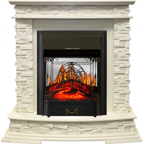 Каминокомплект Luzern - Слоновая кость с очагом Majestic FX M Black