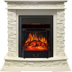 Каминокомплект Luzern - Слоновая кость с очагом Majestic FX Black Каминокомплект Luzern - Слоновая кость с очагом Majestic FX Black