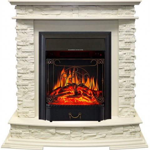 Каминокомплект Luzern - Слоновая кость с очагом Majestic FX Black