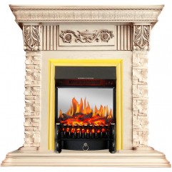 Каминокомплект Luxemburg (каменный) - Сланец/Cлоновая кость с патиной с очагом Fobos FX M Brass Каминокомплект Luxemburg (каменный) - Сланец/Cлоновая кость с патиной с очагом Fobos FX M Brass