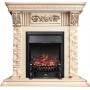 Каминокомплект Luxemburg (каменный) - Сланец/Cлоновая кость с патиной с очагом Fobos FX Black Каминокомплект Luxemburg (каменный) - Сланец/Cлоновая кость с патиной с очагом Fobos FX Black