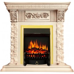Каминокомплект Luxemburg (каменный) - Сланец/Cлоновая кость с патиной с очагом Fobos FX Brass Каминокомплект Luxemburg (каменный) - Сланец/Cлоновая кость с патиной с очагом Fobos FX Brass