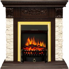 Каминокомплект Luxemburg (каменный) - Сланец/Темный дуб с очагом Fobos FX Brass Каминокомплект Luxemburg (каменный) - Сланец/Темный дуб с очагом Fobos FX Brass