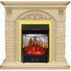 Каминокомплект Bern Сланец крупный бежевый / Алебастр темная патина с очагом Majestic FX M Brass Каминокомплект Bern Сланец крупный бежевый / Алебастр темная патина с очагом Majestic FX M Brass