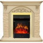 Каминокомплект Bern Сланец крупный бежевый / Алебастр темная патина с очагом Majestic FX Brass