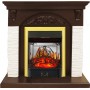 Каминокомплект Bern Сланец мелкий белый / Темный дуб с очагом Majestic FX M Brass Каминокомплект Bern Сланец мелкий белый / Темный дуб с очагом Majestic FX M Brass