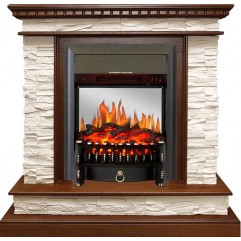 Каминокомплект Calgary - Дуб / Сланец белый с очагом Fobos FX M Black Каминокомплект Calgary - Дуб / Сланец белый с очагом Fobos FX M Black