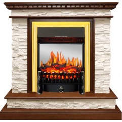 Каминокомплект Calgary - Дуб / Сланец белый с очагом Fobos FX M Brass Каминокомплект Calgary - Дуб / Сланец белый с очагом Fobos FX M Brass