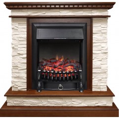 Каминокомплект Calgary - Дуб / Сланец белый с очагом Fobos FX Black Каминокомплект Calgary - Дуб / Сланец белый с очагом Fobos FX Black