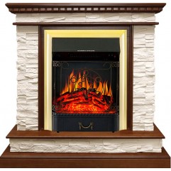 Каминокомплект Calgary - Дуб / Сланец белый с очагом Majestic FX Brass Каминокомплект Calgary - Дуб / Сланец белый с очагом Majestic FX Brass