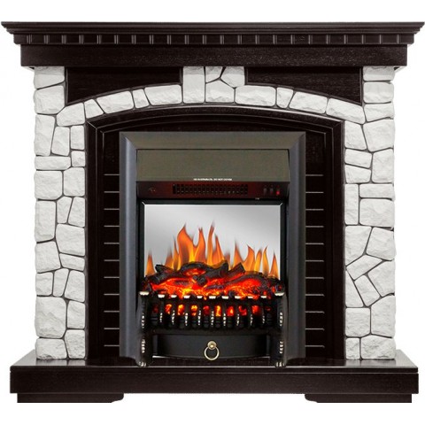 Каминокомплект Glasgow - Венге / Белый с очагом Fobos FX M Black