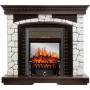 Каминокомплект Glasgow - Темный дуб / Белый с очагом Fobos FX M Black Каминокомплект Glasgow - Темный дуб / Белый с очагом Fobos FX M Black