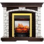 Каминокомплект Glasgow - Темный дуб / Белый с очагом Fobos FX M Brass Каминокомплект Glasgow - Темный дуб / Белый с очагом Fobos FX M Brass