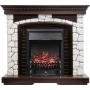 Каминокомплект Glasgow - Темный дуб / Белый с очагом Fobos FX Black Каминокомплект Glasgow - Темный дуб / Белый с очагом Fobos FX Black