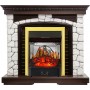 Каминокомплект Glasgow - Темный дуб / Белый с очагом Majestic FX M Brass Каминокомплект Glasgow - Темный дуб / Белый с очагом Majestic FX M Brass