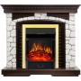 Каминокомплект Glasgow - Темный дуб / Белый с очагом Majestic FX Brass Каминокомплект Glasgow - Темный дуб / Белый с очагом Majestic FX Brass