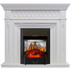 Каминокомплект Alexandria - Белый дуб с очагом Majestic FX M Black