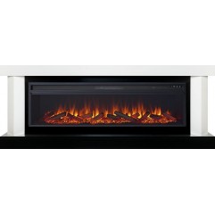 Каминокомплект Vancouver 60 - Белый с черным с очагом Vision 60 LOG LED Каминокомплект Vancouver 60 - Белый с черным с очагом Vision 60 LOG LED