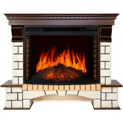 Каминокомплект Pierre Luxe - Темный дуб / Белый (Высота 1095мм) с очагом Dioramic 33 LED FX Каминокомплект Pierre Luxe - Темный дуб / Белый (Высота 1095мм) с очагом Dioramic 33 LED FX