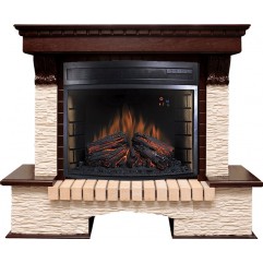 Каминокомплект Pierre Luxe - Темный дуб / Сланец бежевый с очагом Dioramic 28 LED FX Каминокомплект Pierre Luxe - Темный дуб / Сланец бежевый с очагом Dioramic 28 LED FX