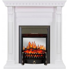 Каминокомплект Orlean - Белый с очагом Fobos FX M Black Каминокомплект Orlean - Белый с очагом Fobos FX M Black