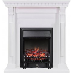 Каминокомплект Orlean - Белый с очагом Fobos FX Black Каминокомплект Orlean - Белый с очагом Fobos FX Black