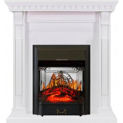 Каминокомплект Orlean - Белый с очагом Majestic FX M Black Каминокомплект Orlean - Белый с очагом Majestic FX M Black
