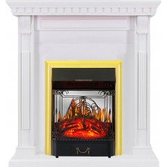 Каминокомплект Orlean - Белый с очагом Majestic FX M Brass Каминокомплект Orlean - Белый с очагом Majestic FX M Brass