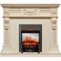 Каминокомплект Corsica - Слоновая кость с патиной (Ширина 1100) с очагом Fobos FX M Black Каминокомплект Corsica - Слоновая кость с патиной (Ширина 1100) с очагом Fobos FX M Black