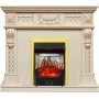 Каминокомплект Corsica - Слоновая кость с патиной (Ширина 1100) с очагом Majestic FX M Brass