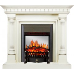 Каминокомплект Dallas - Слоновая кость с патиной с очагом Fobos FX M Black Каминокомплект Dallas - Слоновая кость с патиной с очагом Fobos FX M Black