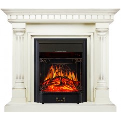 Каминокомплект Dallas - Слоновая кость с патиной с очагом Majestic FX Black Каминокомплект Dallas - Слоновая кость с патиной с очагом Majestic FX Black