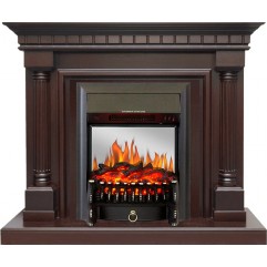 Каминокомплект Dallas - Темный дуб с очагом Fobos FX M Black Каминокомплект Dallas - Темный дуб с очагом Fobos FX M Black