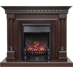 Каминокомплект Dallas - Темный дуб с очагом Fobos FX Black Каминокомплект Dallas - Темный дуб с очагом Fobos FX Black