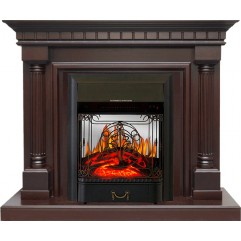 Каминокомплект Dallas - Темный дуб с очагом Majestic FX M Black Каминокомплект Dallas - Темный дуб с очагом Majestic FX M Black