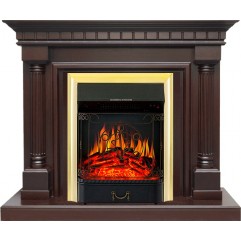 Каминокомплект Dallas - Темный дуб с очагом Majestic FX Brass Каминокомплект Dallas - Темный дуб с очагом Majestic FX Brass