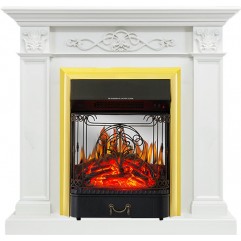 Каминокомплект Verona - Белый дуб с очагом Majestic FX M Brass Каминокомплект Verona - Белый дуб с очагом Majestic FX M Brass