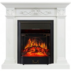 Каминокомплект Verona - Белый дуб с очагом Majestic FX Black Каминокомплект Verona - Белый дуб с очагом Majestic FX Black