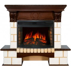 Каминокомплект Pierre Luxe - Шампань / Темный дуб с очагом Dioramic 25 LED FX Каминокомплект Pierre Luxe - Шампань / Темный дуб с очагом Dioramic 25 LED FX