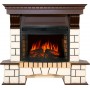 Каминокомплект Pierre Luxe угловой - Белый / Темный дуб с очагом Dioramic 25 LED FX