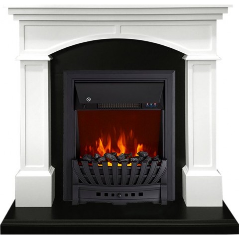 Каминокомплект Langford - Белый с черным с очагом Aspen Black